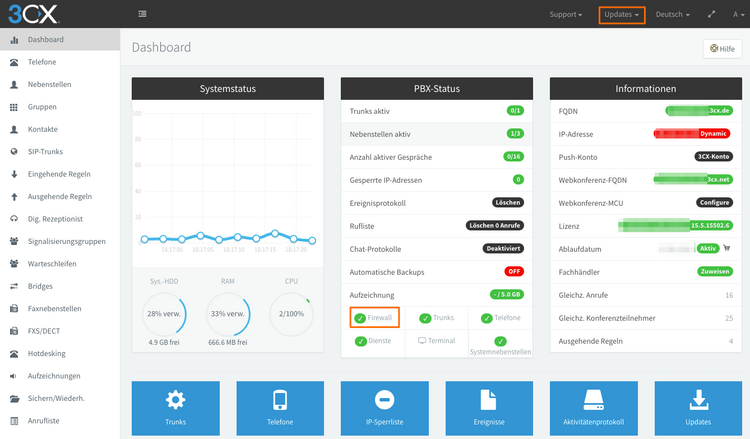 3cx Basis Dashboard 3cx Basis Dashboard Screenshot