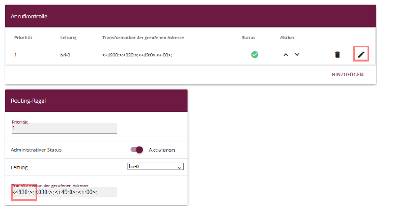 So Richten Sie Einen Easybell S I P Trunk In Einer Bintec Elmeg Telefonanlage Ein M G W Modus Routing Regeln 8