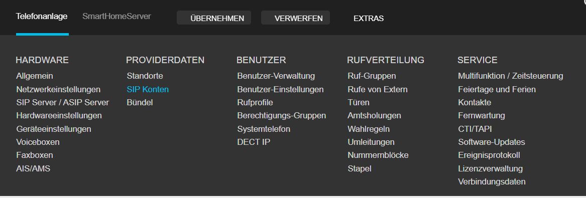 Providerdaten in AGFEO HyperVoice