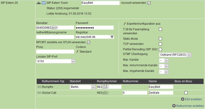 Agfreo Konfigurationsanleitung E S Serie Providerdaten S I P Konten 6 