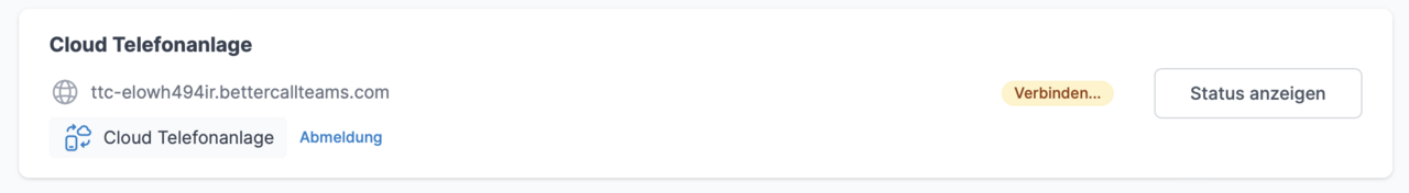 screenshot Cloud Telefonanlage Verbindungsaufbau