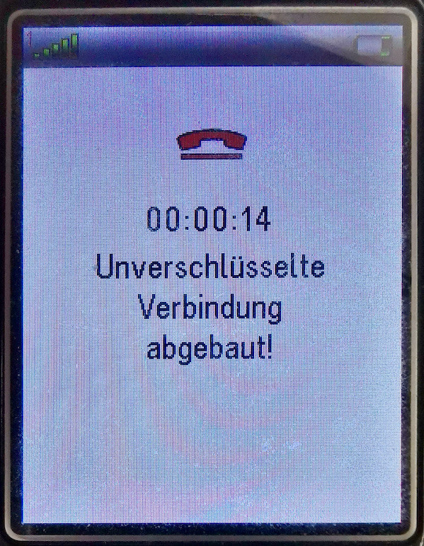 Gespräche mit einem FRITZ!Fon scheitern mit der Meldung „Unverschlüsselte Verbindung abgebaut
