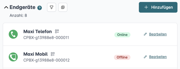 Screenshot Endger&auml;te-status