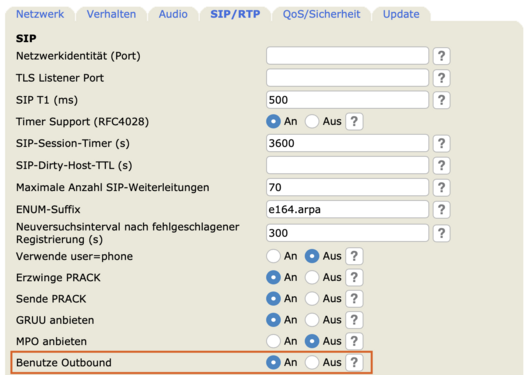 screenshot snom - erweitert SIP Trunk