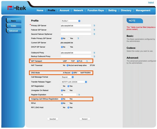 screenshot HTek Profile Basic