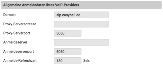 screenshot Gigaset VoIP-Provider