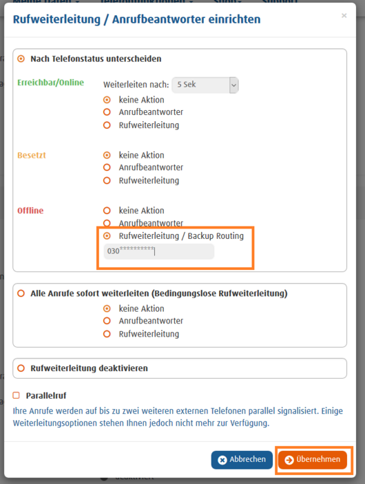 Wie Richte Ich Eine Rufweiterleitung Ein Offline