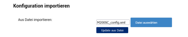 screenshot Konfiguration importieren