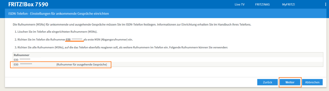 Benutzeroberflaeche F R I T Z Box Ankommende Gespraeche 16