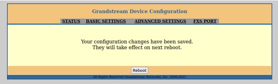 screenshot Grandstream Device Configuration