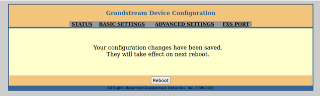 screenshot Grandstream Device Configuration