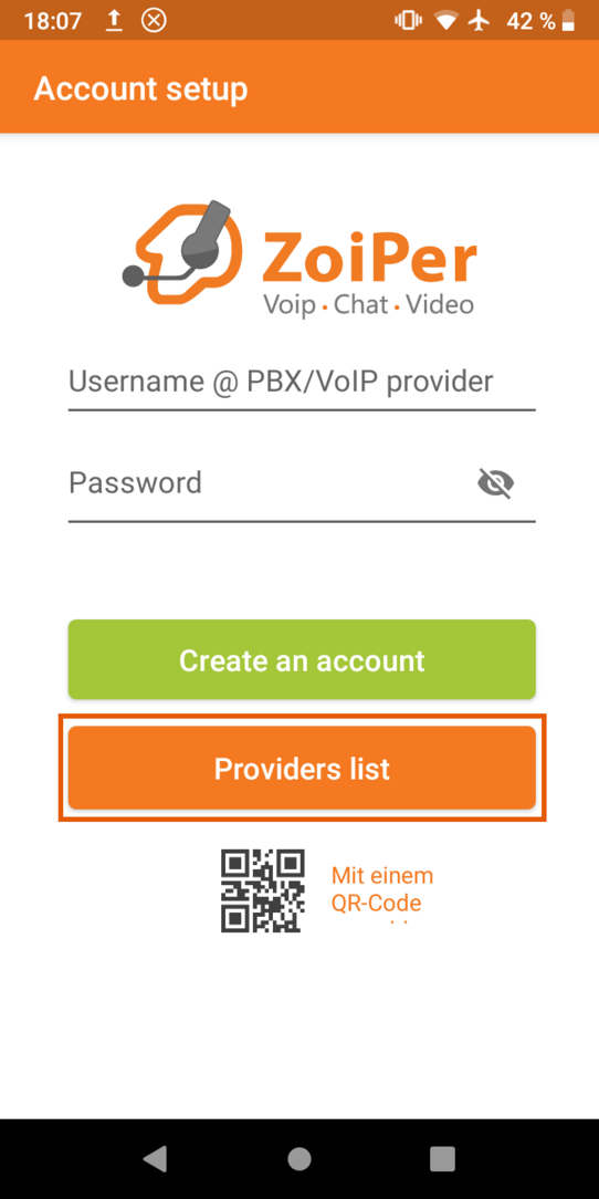 Zoiper App Android Providers List